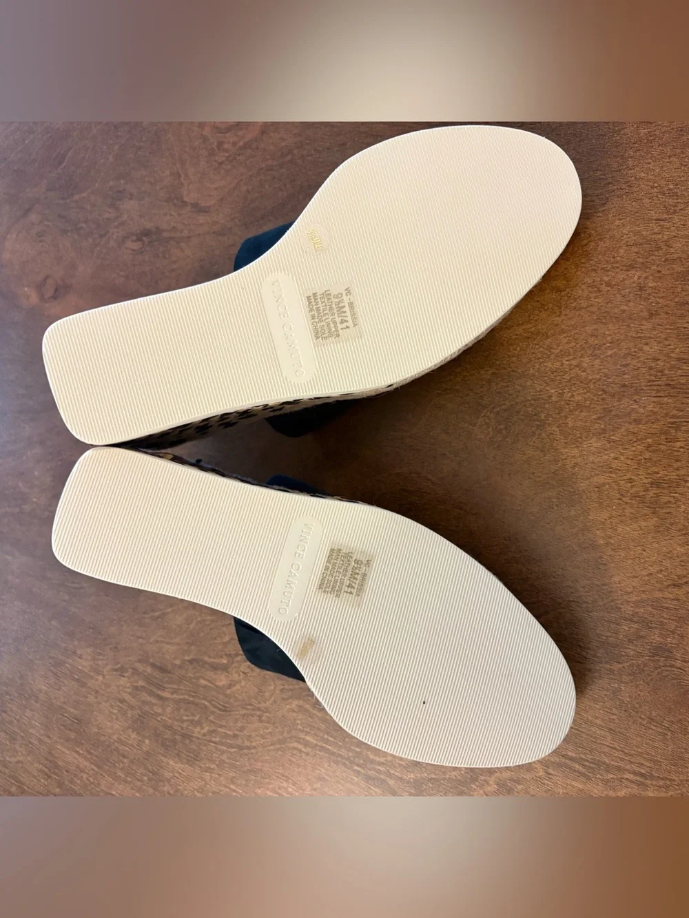 Vince Camuto Black Espadrille Wedge Slide